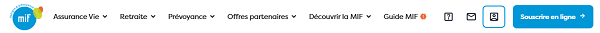 Capture d'écran menu site MIF