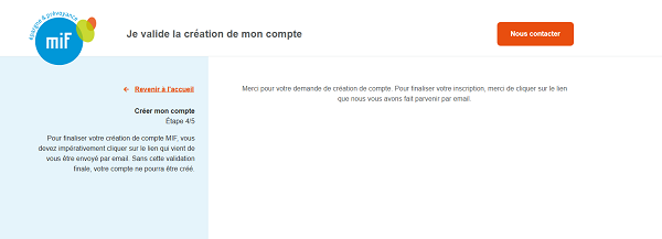 Espace personnel MIF étape 4