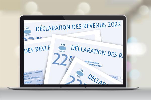 écran d'un ordinateur portable avec dedans des fiches de déclaration d'impôts sur le revenu